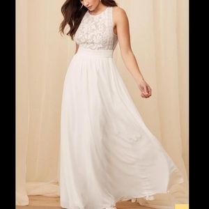 Forever and Always White Lace Maxi Dress